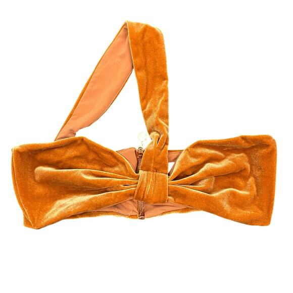 Nookie Amara Cropped Top Velvet Bra Luxe Sexy Party Statement Evening Festival M - Picture 1 of 8
